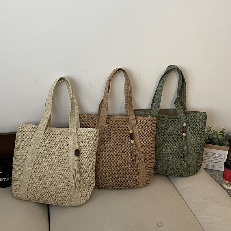 时尚简约单肩包草编沙滩包草编包2026新款大容量编织包包托特包,箱包皮具/热销女包/男包,编织包,淘宝优惠券,粉丝福利购,淘宝优惠卷