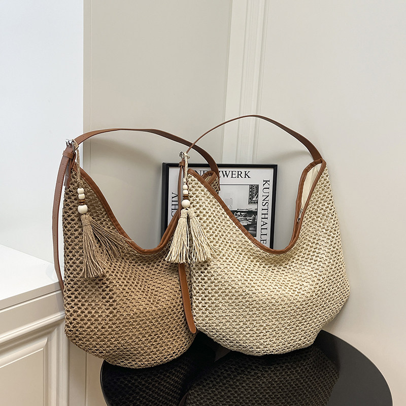 新款复古编织腋下包镂空草编包大容量单肩包女士度假沙滩拍照包,箱包皮具/热销女包/男包,编织包,淘宝优惠券,粉丝福利购,淘宝优惠卷