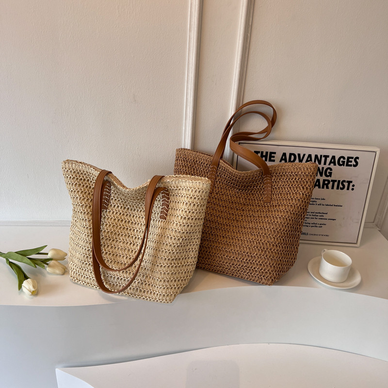 韩系通勤大容量草编包包简约2026春季海边度假风单肩包手工编织包,箱包皮具/热销女包/男包,编织包,淘宝优惠券,粉丝福利购,淘宝优惠卷