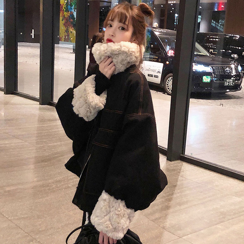 清仓捡漏~反季女装秒杀短款棉衣棉服女冬ins加厚小香风羊羔毛外套