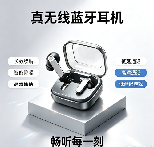 蓝牙耳机2026新款华强北Buds4Pro真无线蓝牙耳机主动降噪蓝牙耳机