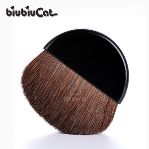 biubiucat 超薄天然小马毛腮红刷粉饼刷散粉定妆刷便携扁刷化妆刷
