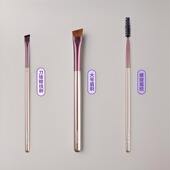 biubiucat便携螺旋眉梳扫眉刷刀锋眼线刷斜扁头化妆套装 超细柔软