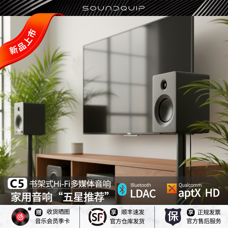 声擎Cyber5有源书架音响HiFi蓝牙电脑电视多媒体大音量音箱