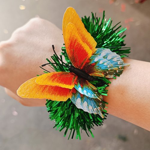 立体双层蝴蝶手腕花8+6cm