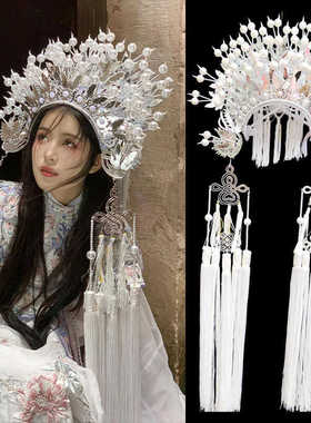 京越剧戏剧戏曲贵妃醉酒新娘头饰凤冠霞披中式婚礼影楼古装蝴蝶