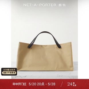 NET The 女皮革边饰棉质手提包NAP PORTER颇特 Row