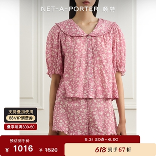 女粉色花卉印花巴里纱睡衣套装 PORTER颇特 NET Rixo 夏季 新品