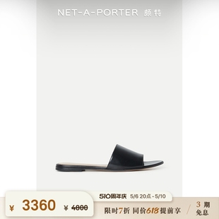 经典 款 GIANVITO netaporter ROSSI 女黑色牛皮拖鞋