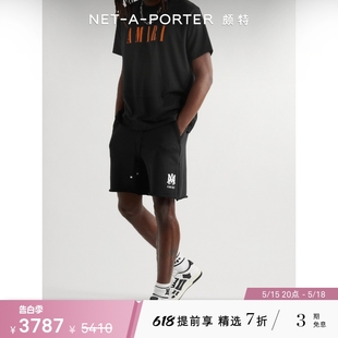 NAP Amiri PORTER颇特 款 NET 男阔腿罗缎边饰棉质抽绳短裤 经典