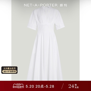 春季 Alaia 新品 PORTER颇特 NET 女褶饰棉质府绸中长连衣裙NAP