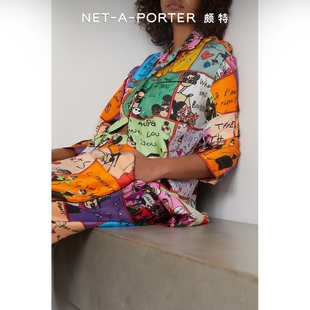 NAP AZFactory PORTER颇特 款 NET 女印花真丝斜纹布衬衫 经典