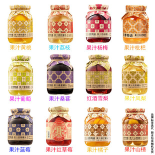 应季物语果汁黄桃荔杨梅蓝草莓桑葚红酒梨枇杷橘楂水果罐头390g