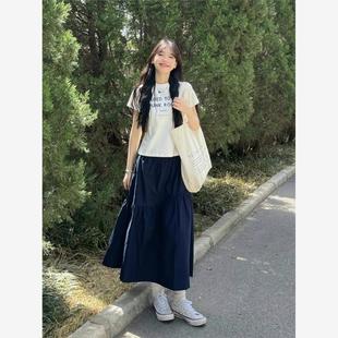夏季 2025新款 搭配一整套韩剧茶系微胖显瘦梨型身材半身裙两件套装