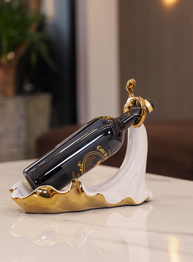 红酒架收纳摆件轻奢高档家用大气创意酒柜餐边柜装饰品舞女艺术品