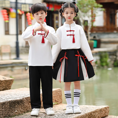 中国风儿童合唱演出服幼儿园班服
