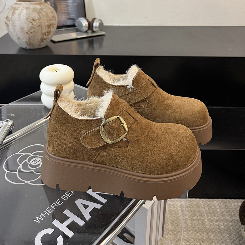 加厚毛毛一脚蹬懒人雪地棉鞋