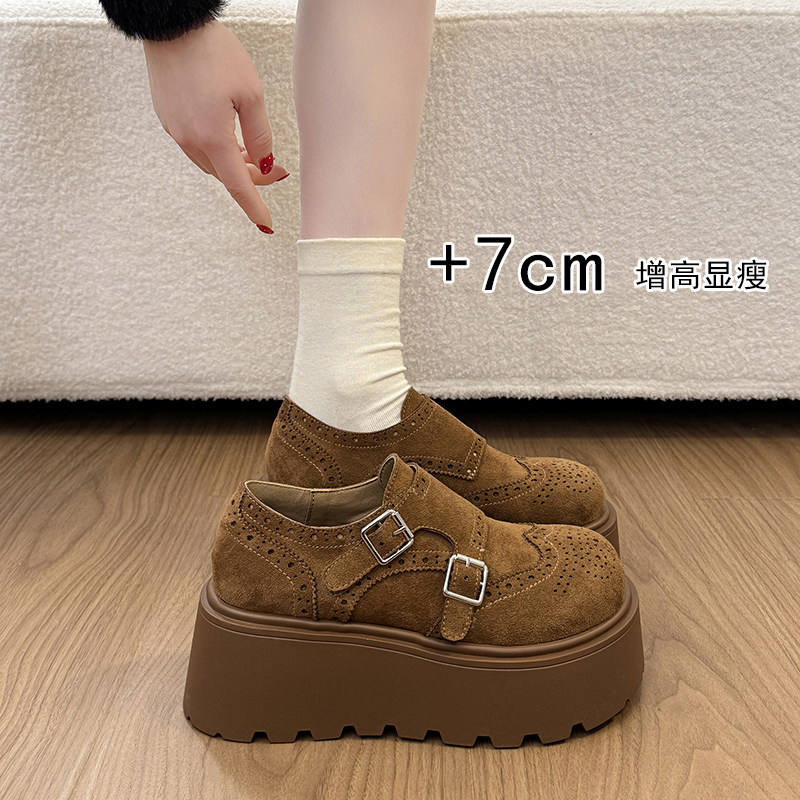 松糕厚底全包勃肯鞋女2026春季新款小个子增高乐福鞋复古博肯单鞋,女鞋,勃肯鞋/软木鞋,淘宝优惠券,粉丝福利购,淘宝优惠卷