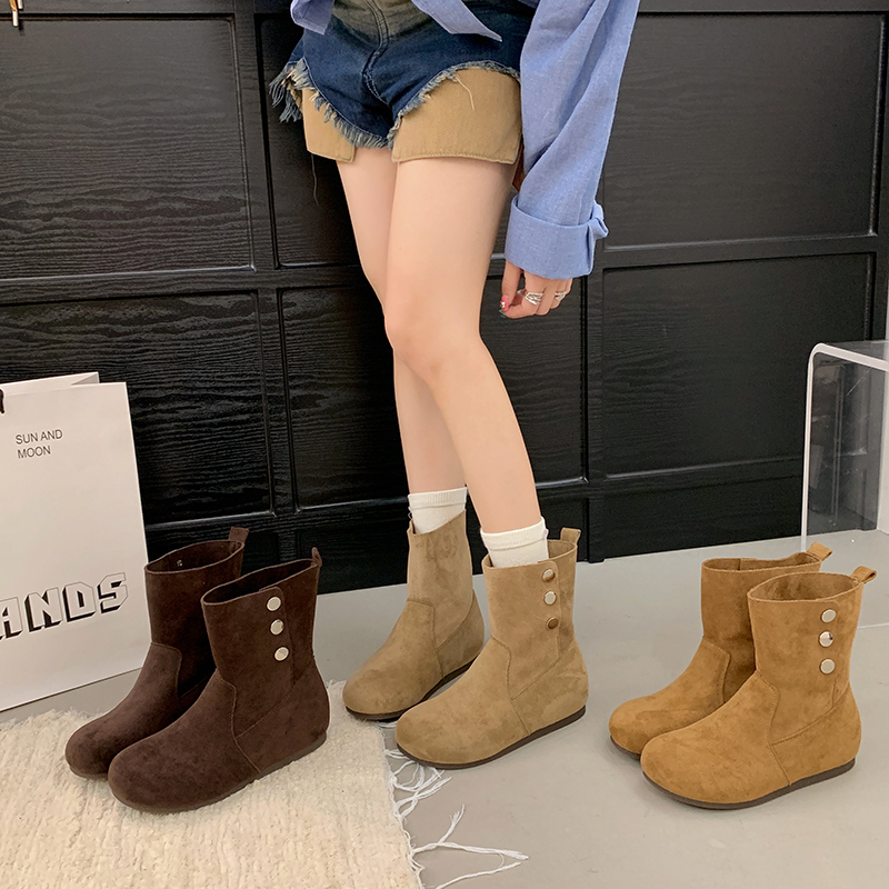 马丁靴秋季新款两穿翻折靴子