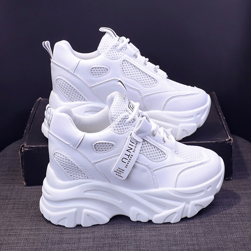 配裙子百搭透气厚底休闲鞋子