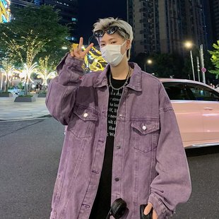 春秋季牛仔外套男宽松合身夹克工装潮流休闲男装牛仔衣服2212/P68