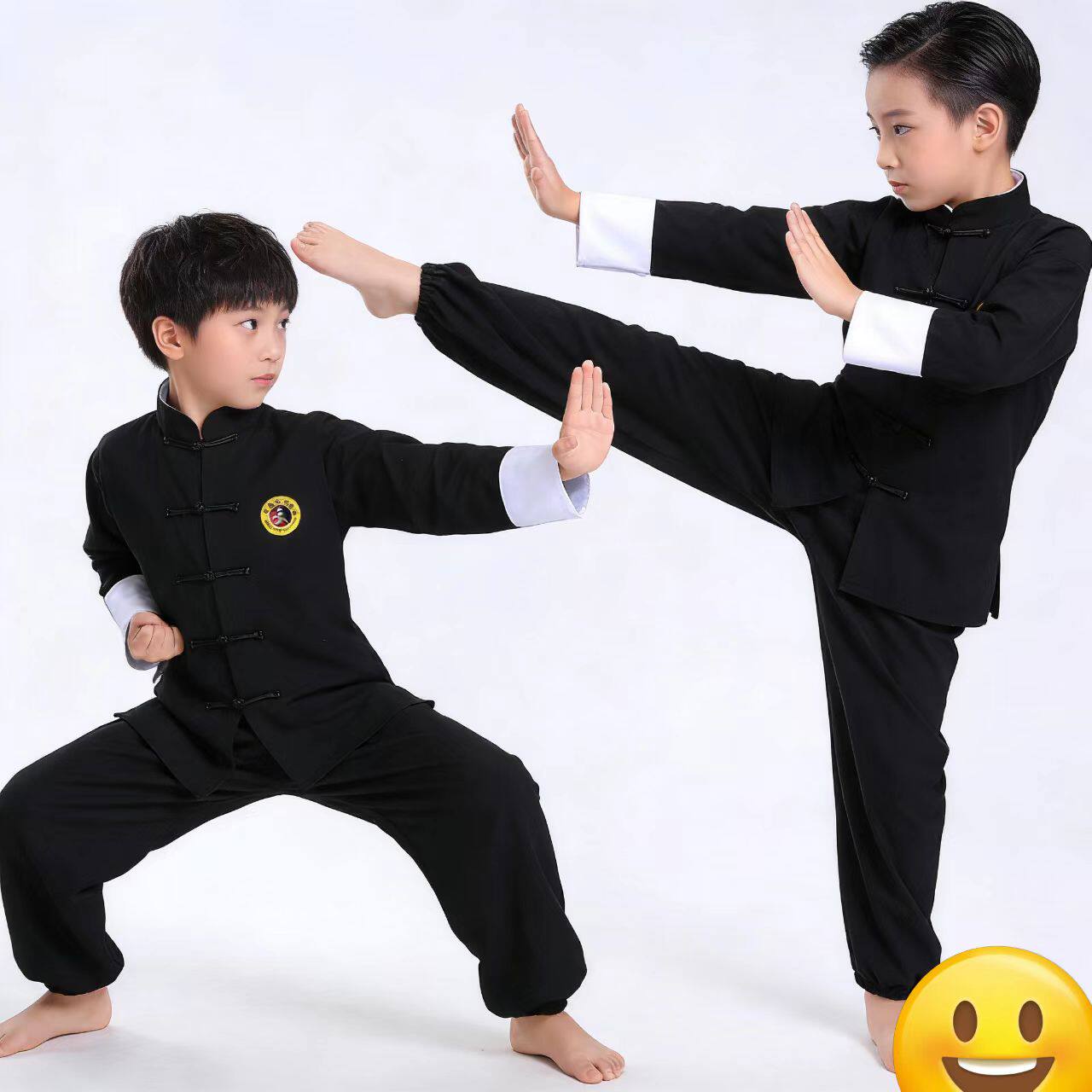 中国风儿童唐装男童武术服装太极练功服青少年舞蹈功夫训练演出服