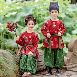 男童唐制汉服唐朝宫宴古装唐制小唐佣唐代男孩儿童舞蹈表演出服