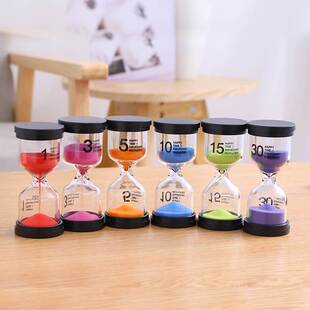 沙漏计时器儿童刷牙防摔30/3分钟十分钟时间流沙瓶漏斗摆件塑料10