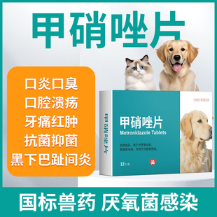 宠物用甲硝唑片猫用小狗狗猫咪牙龈发炎口腔臭消炎滴虫驱虫药犬用