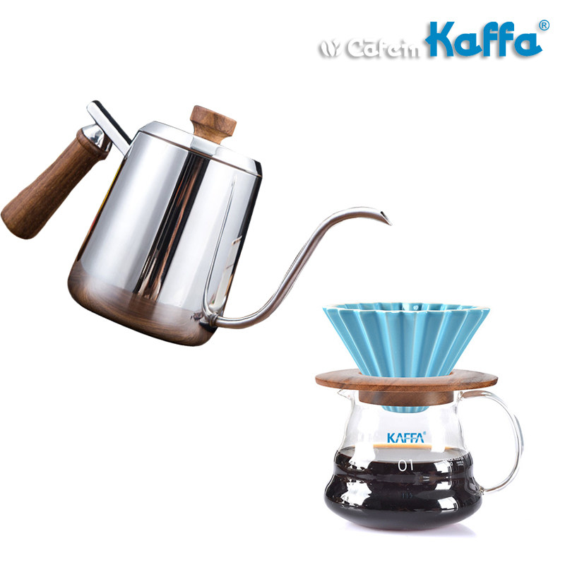 CAFEINKAFFA 天鹅手冲壶不锈钢滴滤挂耳咖啡特氟龙细口木柄长嘴壶在类目 餐饮具, 咖啡器具, 咖啡壶中 - 来自Buy2taobao.com提供专业的淘宝代购服务