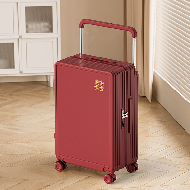 新款结婚行李箱红色陪嫁妆拉杆箱喜庆婚礼旅行箱女新娘密码皮箱子