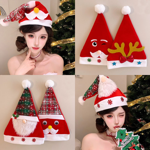 圣诞节头饰节日氛围感大胡子帽子