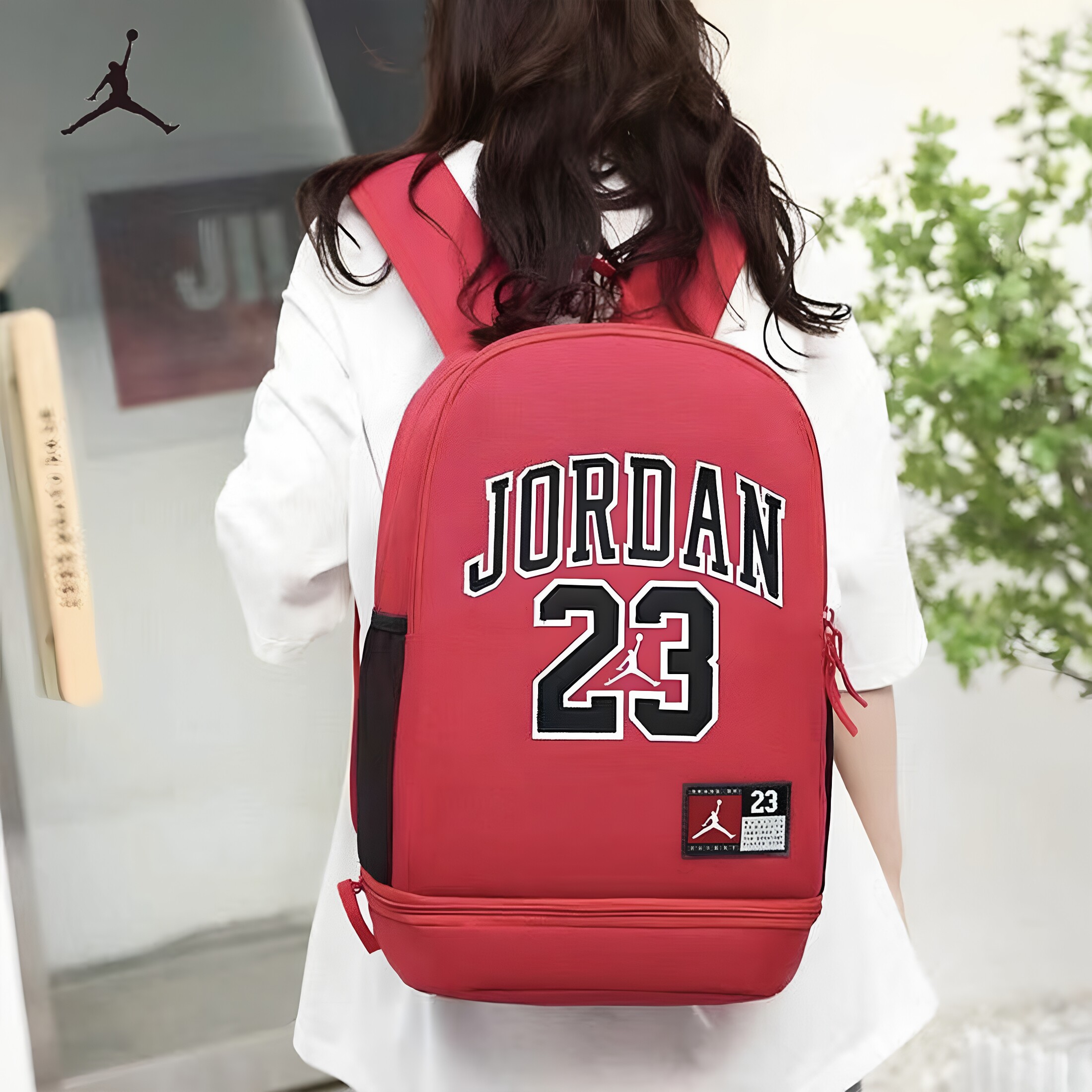 JORDAN乔丹AJ飞人23号打篮球双肩包男女生短途徒步大容量双肩包