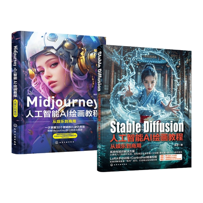 2册 Stable Diffusion+Midjourney人工智能AI绘画教程-从娱乐到商用 雷波 技巧大全 ControlNet控图与LoRA模型 关键词prompt描述语