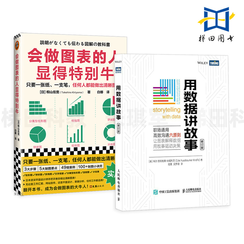 2册 用数据讲故事+会做图表的人显得特别牛 数据分析可视化excel教程书图表制作数据处理麦肯锡图表简报 驱动决策年度规划工作汇报