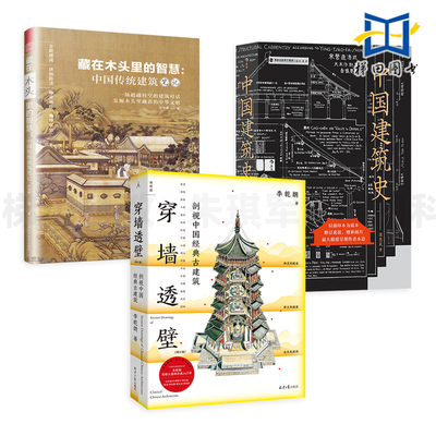 3册 中国建筑史 梁思成+穿墙透壁-剖视中国经典古建筑 李乾朗+藏在木头里的智慧-中国传统建筑笔记 朴世禺 中国古建筑资料 设计师