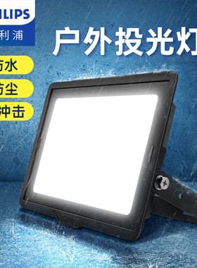飞利浦led投光灯bvp150户外防水射灯10w200W30w招牌灯超亮50瓦70w