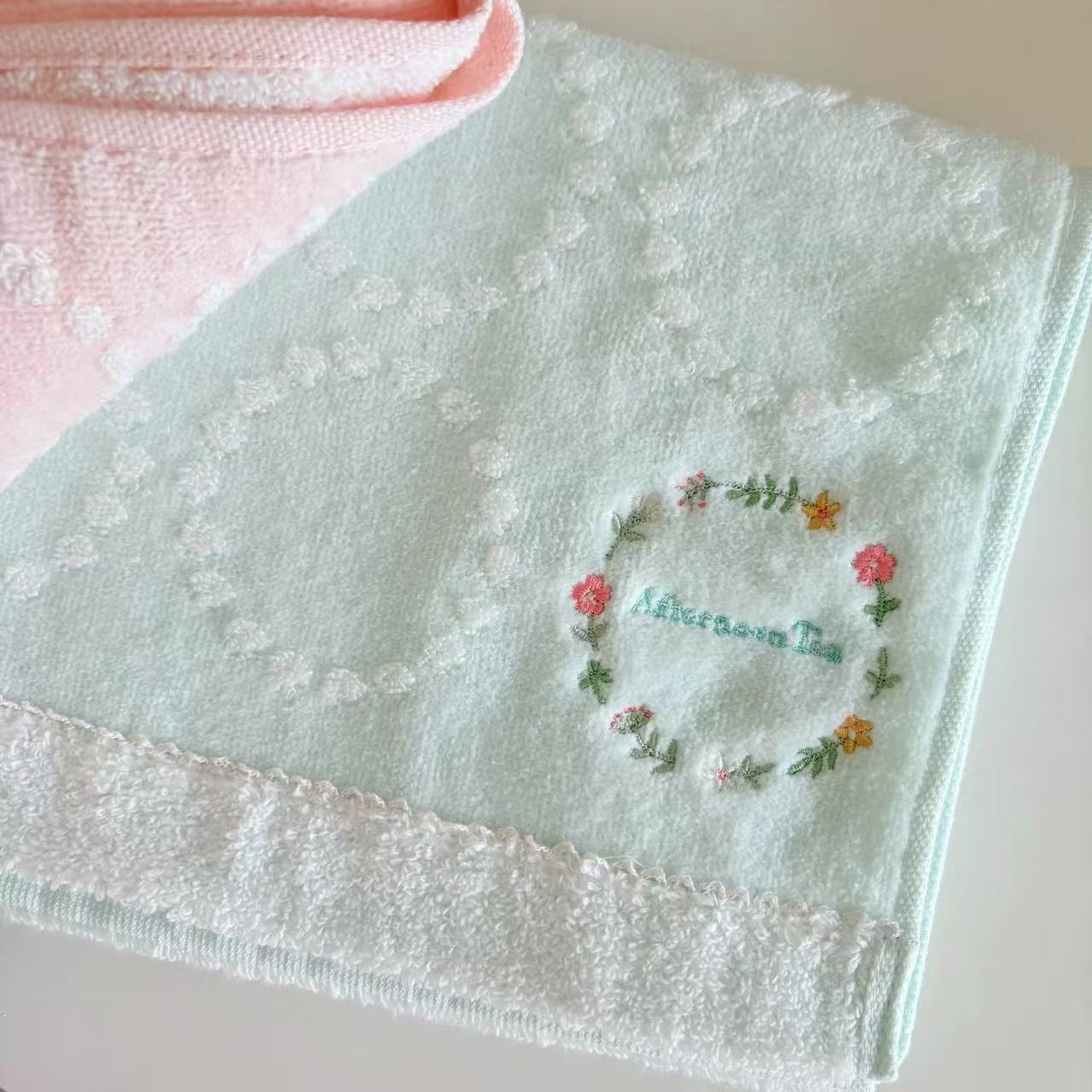 日本小花刺绣迷你毛巾吸水