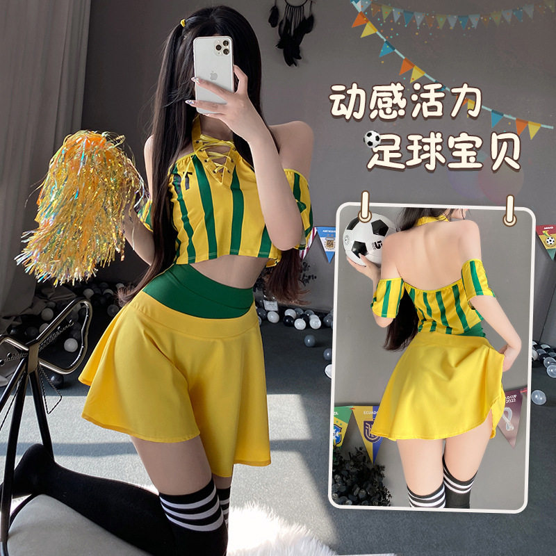 动感活力*啦啦队火辣足球宝贝制服时尚套装性感网红夜店情调短裙