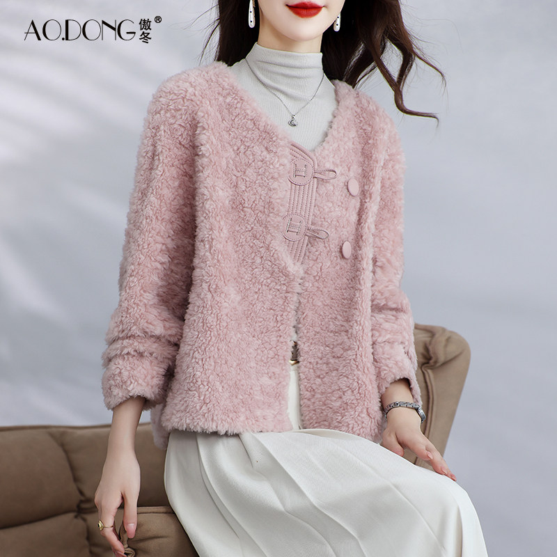 新款海宁颗粒绒皮草外套女短款羊剪绒甜美减龄保暖羊羔毛大衣冬季,女装/女士精品,皮草,淘宝优惠券,粉丝福利购,淘宝优惠卷