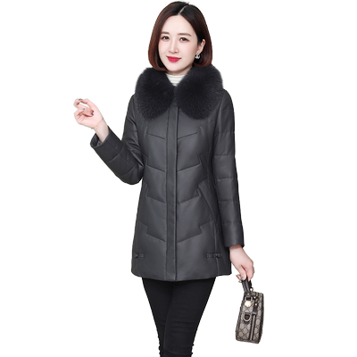 海宁中长款修身皮衣傲冬小个子