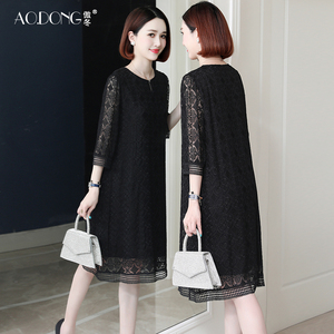 新款刺绣真丝连衣裙女夏季中老年妈妈杭州大牌高端桑蚕丝裙子宽松