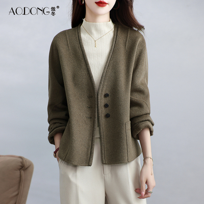 新款双面羊绒大衣短款韩版