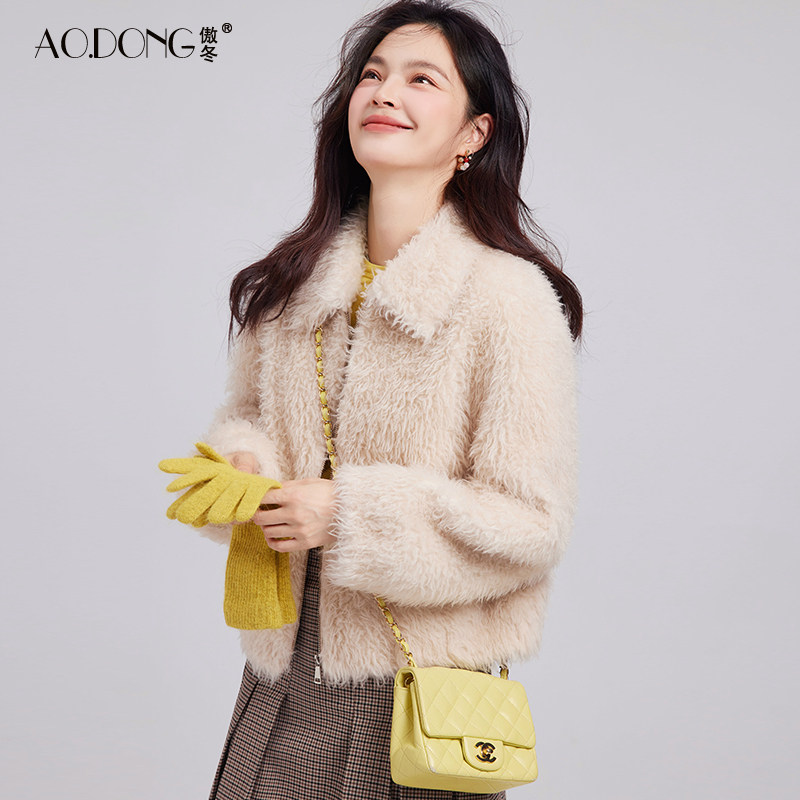 海宁颗粒绒皮草外套女短款甜美羊剪绒一体减龄洋气羊羔毛大衣冬季,女装/女士精品,皮草,淘宝优惠券,粉丝福利购,淘宝优惠卷