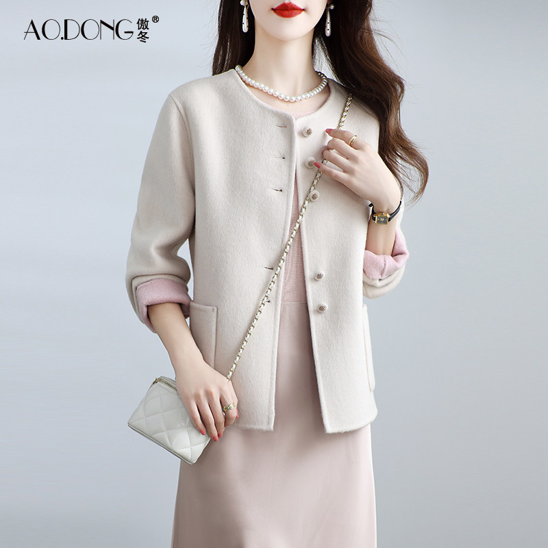 2025新款高级感双面绒大衣女短款羊毛呢子小个子减龄显瘦外套秋冬,女装/女士精品,毛呢外套,淘宝优惠券,粉丝福利购,淘宝优惠卷