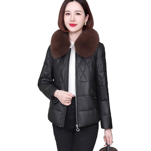 断码特价清仓 海宁绵羊皮真皮羽绒服女皮草加厚外套冬季正品