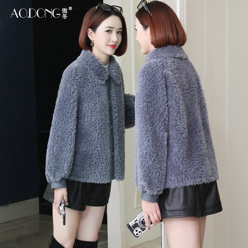 傲冬皮草海宁颗粒纯羊毛韩版