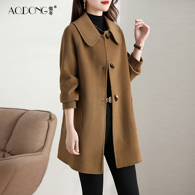 2023中长款双面绒外套羊毛呢子