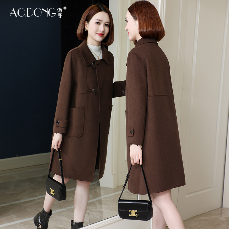 2024新款高级双面绒大衣女
