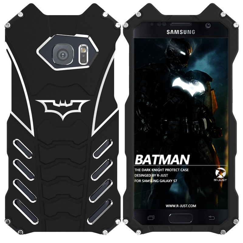 R-Just Batman Shockproof Aluminum Shell Metal Case with Custom Stent for Samsung Galaxy S7 Edge G9350